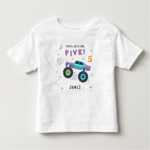 Camiseta De Bebé Joven Wild Y Monstruo De Cinco Años Para Niños