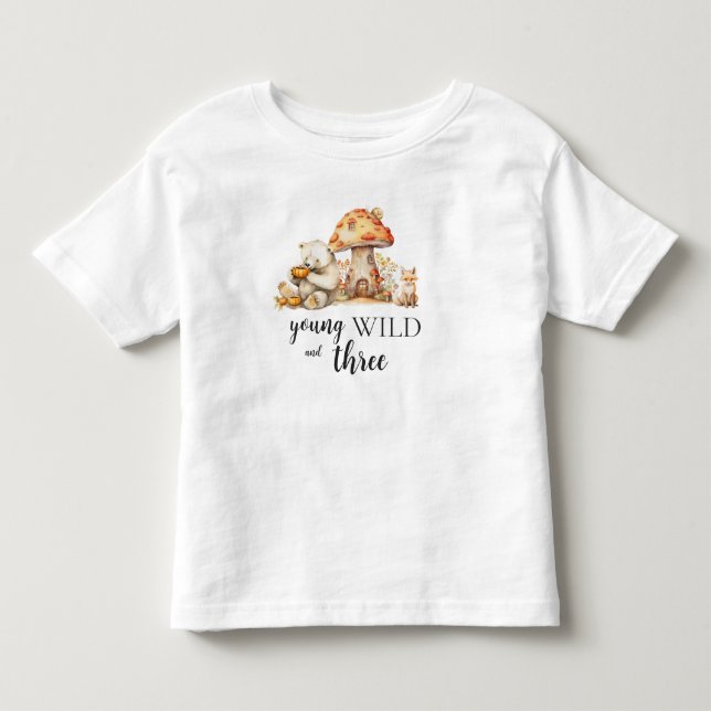 Camiseta De Bebé Jóvenes animales silvestres y de tres bosques (Anverso)
