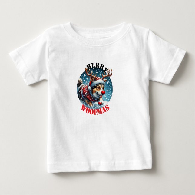 Camiseta De Bebé Jóvenes Navidades de Pug (Anverso)