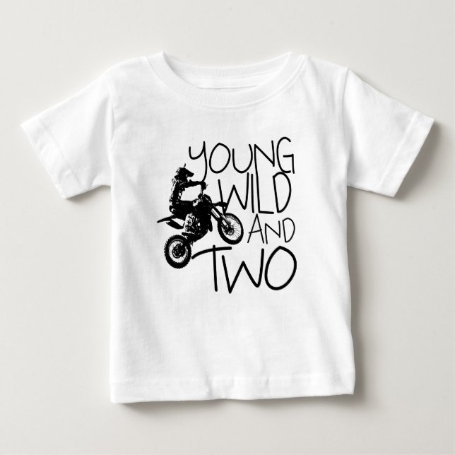 Camiseta De Bebé Jóvenes silvestres y dos motos (Anverso)