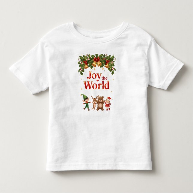 Camiseta De Bebé Joy to the World Cute Kids Christmas T-Shirt (Anverso)