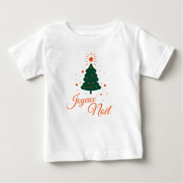 Camiseta De Bebé Joyeux Noël en rouge : sapin classique et joyeux