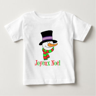 Camiseta De Bebé Joyeux Noel French Snowman