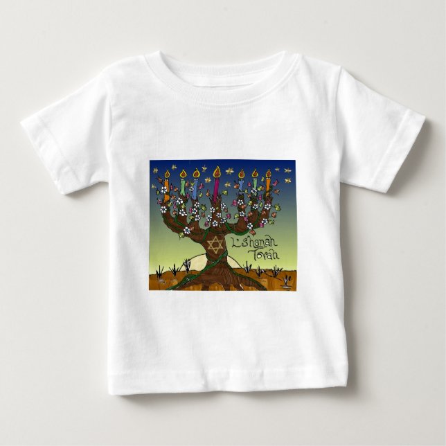 Camiseta De Bebé Judea L'shanah Tovah Árbol De La Vida Aparato De R (Anverso)