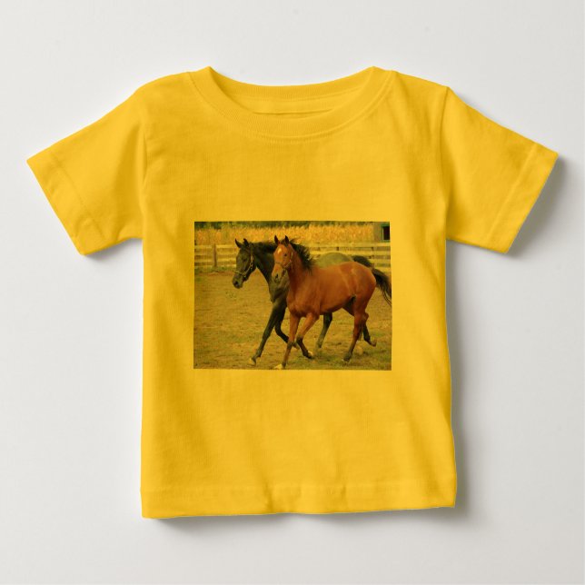Camiseta De Bebé Juego de caballos (Anverso)