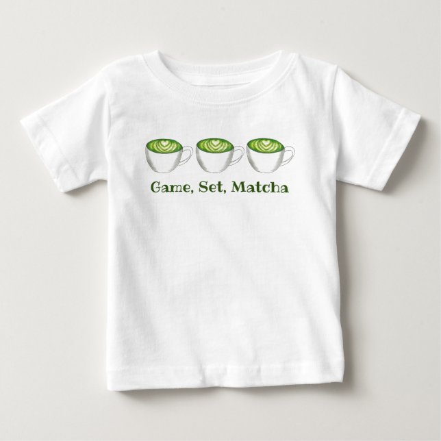 Camiseta De Bebé Juego de juegos Coincidencia Matcha Té Verde Té La (Anverso)