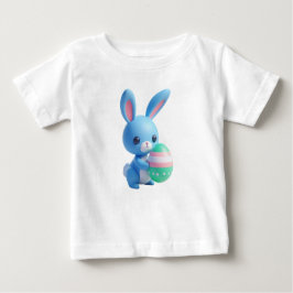Camiseta De Bebé Jugador conejo de Pascua 3D con un colorido huevo