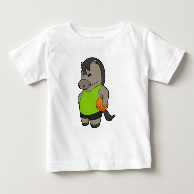 Camiseta De Bebé Jugador de baloncesto a caballo Baloncesto (Anverso)