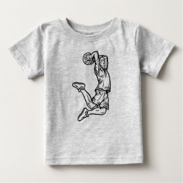 Camiseta De Bebé Jugador de baloncesto Haciendo Slam Dunk Dark Desi