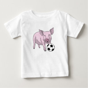 Camiseta De Bebé Jugador de fútbol de cerdo