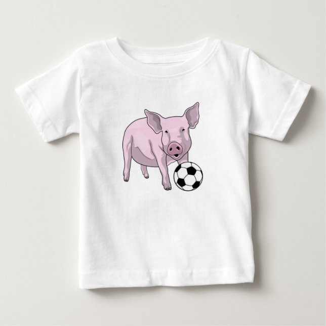 Camiseta De Bebé Jugador de fútbol de cerdo (Anverso)