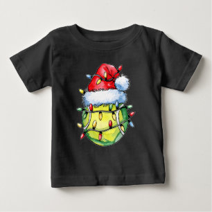 Camiseta De Bebé Jugador de Tenis de Navidad Gorro de Santa