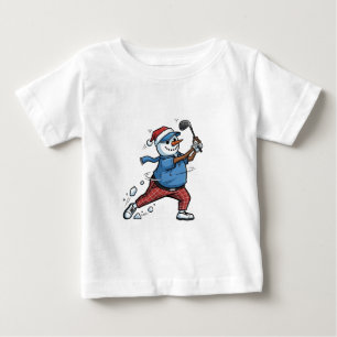 Camiseta De Bebé Jugador de Tenis Muñeco de Nieve Navidad 2026 Fie