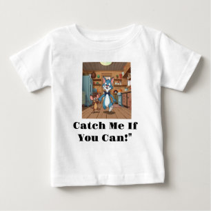 Camiseta De Bebé Jugador gato azul y ratón inteligente Personaliz