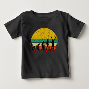 Camiseta De Bebé Jugador Retro de Bádminton Evolución del Bádminton