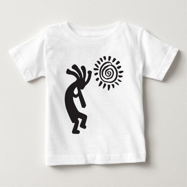 Camiseta De Bebé Jugando flauta al Sun Kokopelli T-Shirt (Anverso)