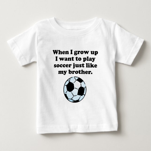 Camiseta De Bebé Jugar al fútbol como mi hermano (Anverso)