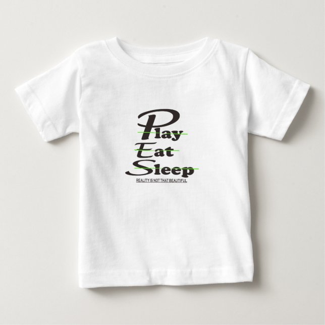 Camiseta De Bebé jugar comer dormir (Anverso)