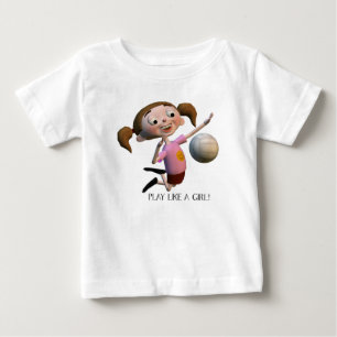 Camiseta De Bebé Jugar Cuadrito Como Un Voleibol Chica