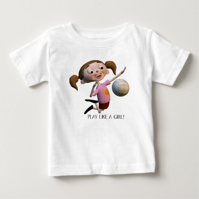 Camiseta De Bebé Jugar Cuadrito Como Un Voleibol Chica (Anverso)