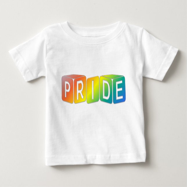 Camiseta De Bebé Jugar cubos Diseño Arcoiris Orgullo (Anverso)