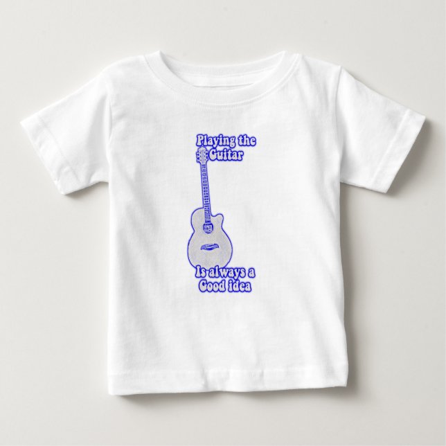 Camiseta De Bebé Jugar la guitarra es siempre una buena idea. azul (Anverso)