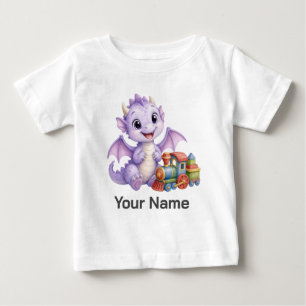 Camiseta De Bebé Juguete de Tren con Dragón de Bebé Personalizado y