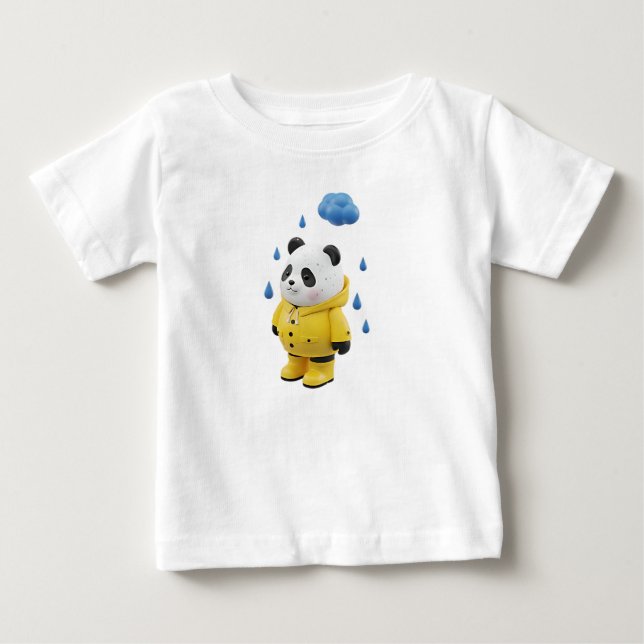 Camiseta De Bebé Juguete de vinilo Designer Panda con impermeable (Anverso)