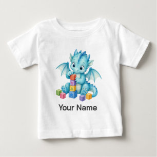 Camiseta De Bebé Juguetes de bloque de dragón de bebé personalizado
