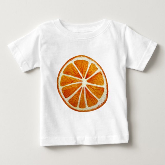 Camiseta De Bebé Juicoy Naranja acuarela fruta pop art (Anverso)