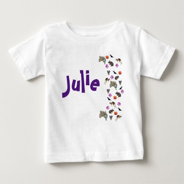 Camiseta De Bebé Julie, Nombre De La Vida Salvaje Australiana, Baby (Anverso)