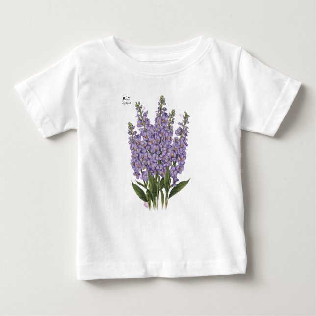 Camiseta De Bebé Julio Larkspur Bloom - Regalo de cumpleaños person (Anverso)
