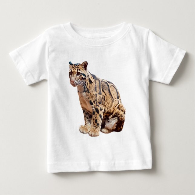 Camiseta De Bebé jungla de fotografía de leopardo nublado animal ga (Anverso)