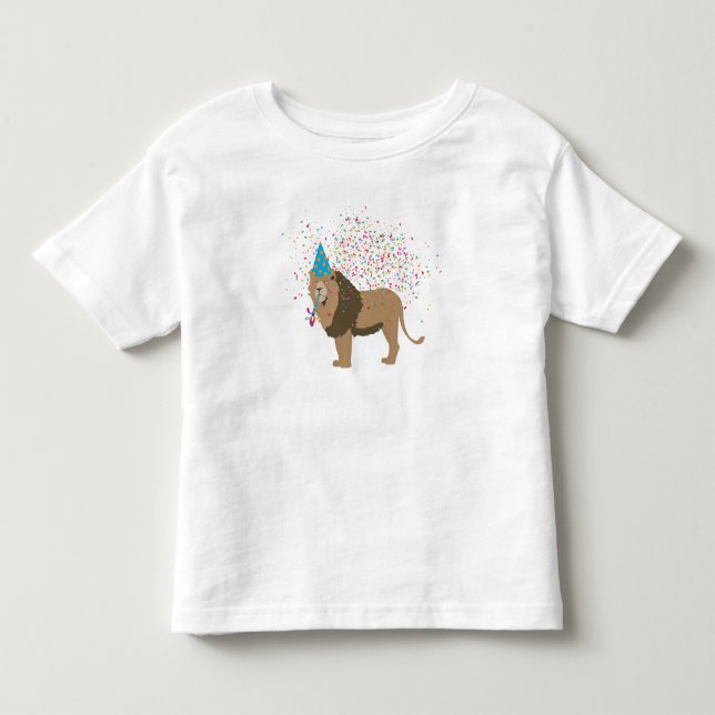 Camiseta De Bebé Jungla de leones con animales de fiesta teniendo u (Anverso)
