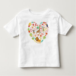 Camiseta De Bebé Jungla Safari, Corazón Safari Cute,