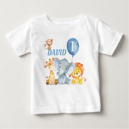 Camiseta De Bebé Jungle Animales Safari Cute Niño Cumpleaños