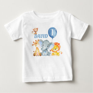 Camiseta De Bebé Jungle Animales Safari Cute Niño Cumpleaños