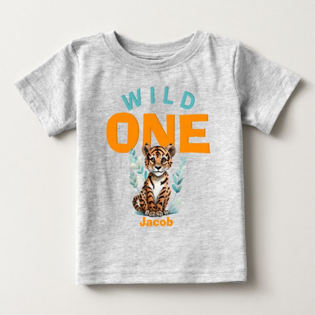 Camiseta De Bebé Junglep de primer cumpleaños del WILD ONE (Anverso)