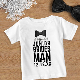 Camiseta De Bebé Junior Bridesman Bow Tie Bridal Party Name