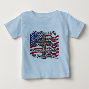 Camiseta De Bebé Juramento de Lealtad con bandera de EE. UU. y Cruz