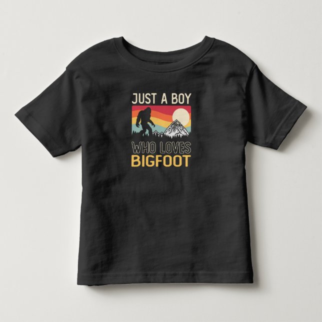 Camiseta De Bebé Just A Boy Who Loves Bigfoot Sasquatch (Anverso)