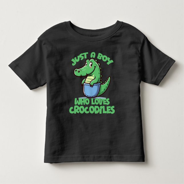 Camiseta De Bebé Just A Boy Who Loves Crocodiles (Anverso)