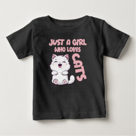 Camiseta De Bebé Just A Girl Who Loves Cats 