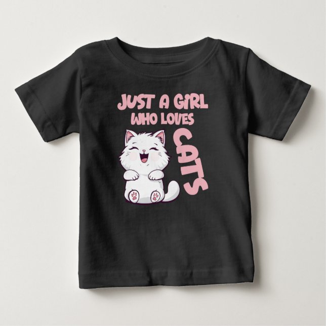 Camiseta De Bebé Just A Girl Who Loves Cats  (Anverso)