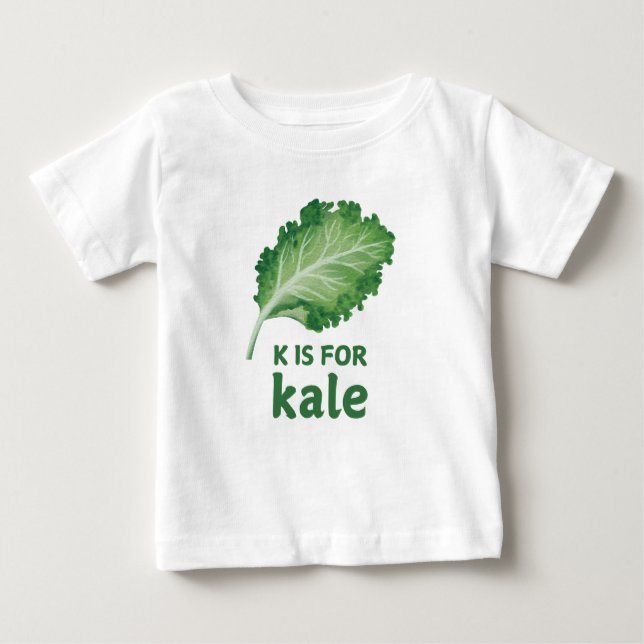 Camiseta De Bebé K es para KALE Green Veggie Alphabet K (Anverso)