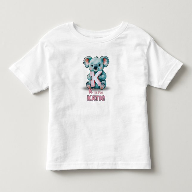 Camiseta De Bebé K es para Katie - Personalizado  (Anverso)