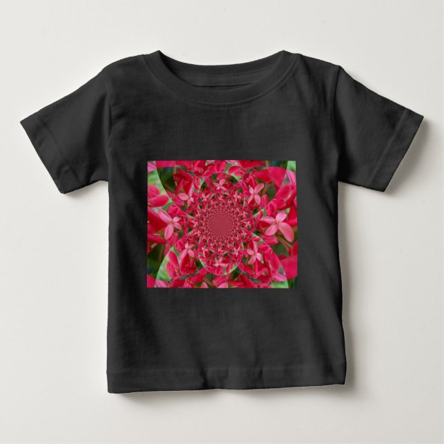 Camiseta De Bebé Kaleidoscope de Crimson: Arte de flores con leche  (Anverso)