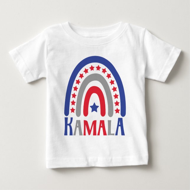 Camiseta De Bebé Kamala: Boho político patriótico Rainbow Modern (Anverso)