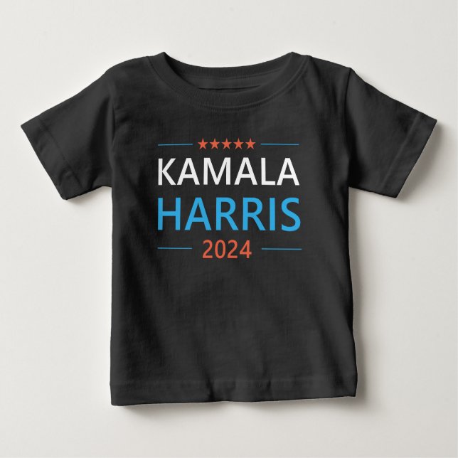 Camiseta De Bebé Kamala Harris 2024 para el presidente  (Anverso)