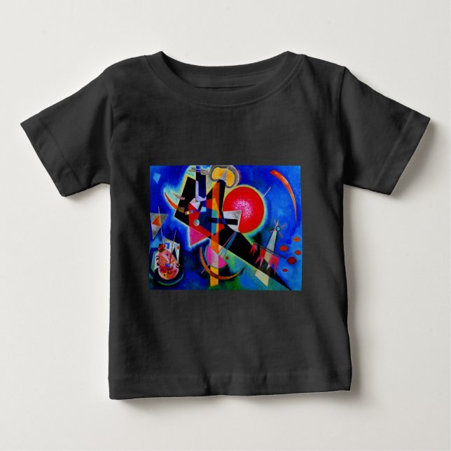Camiseta De Bebé Kandinsky en Azul Pintura Abstracta (Anverso)